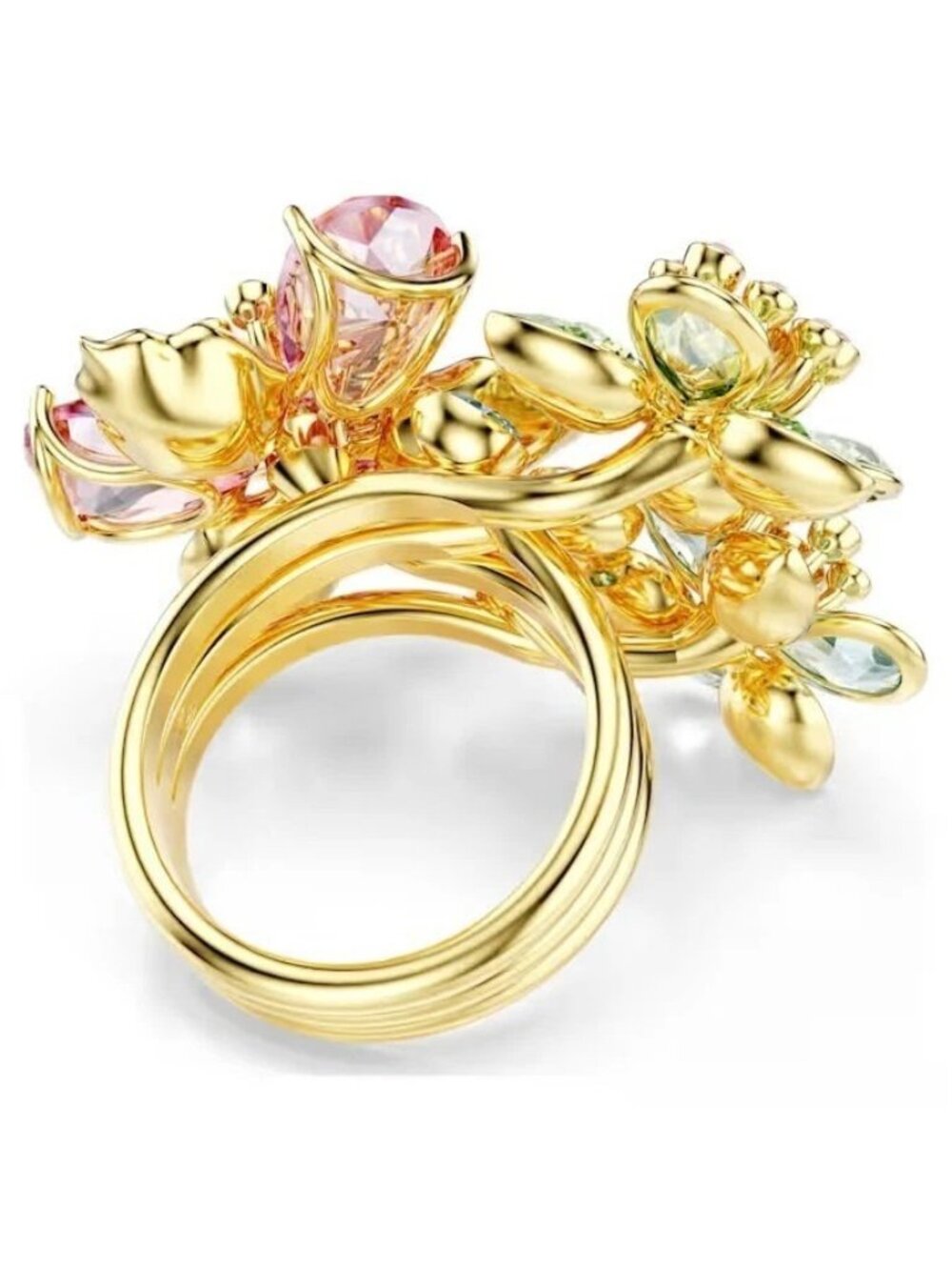 Swarovski Idyllia Flower Ring Multicolor Gold Tone Size 55 7 NIB - Picture 2 of 4
